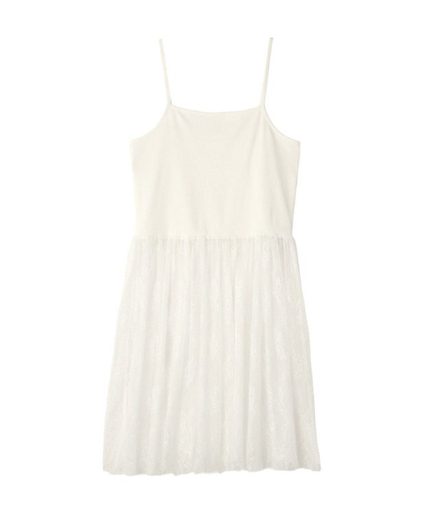 earth music&ecology チュールヘムキャミソール Off White