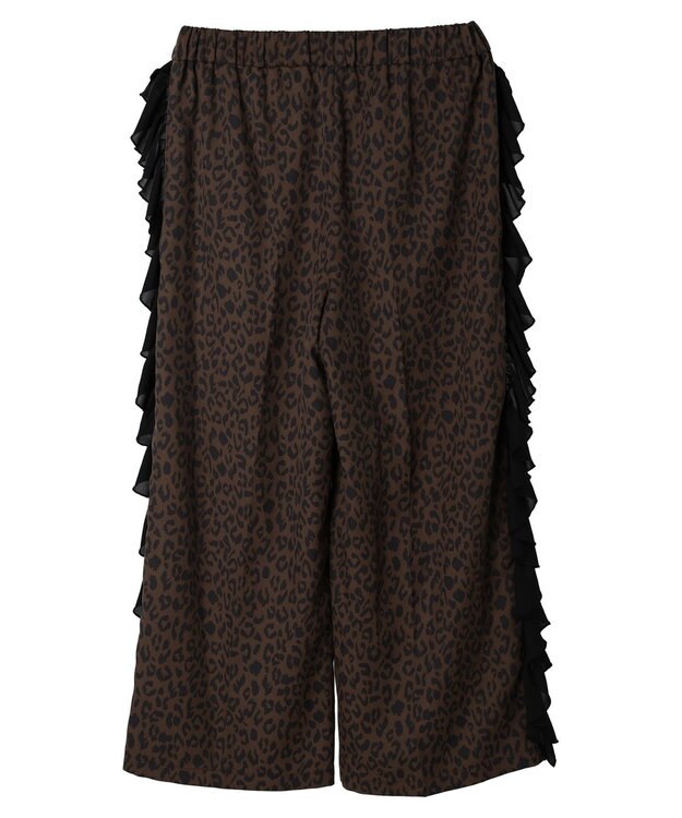Green Parks ■ＥＳＣＡＲ　サイドラッフルストレートパンツ Leopard