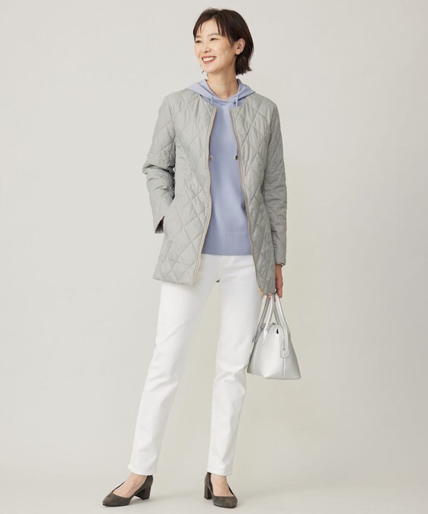 J.PRESS LADIES 【洗える】スパンライクナイロンタッサー ステンカラー コート キャメル系