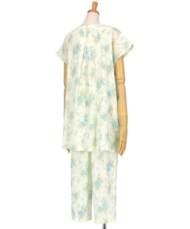 Wing パジャマ 3分袖 半袖 8分丈 綿100%(本体) 楊柳素材 夏 レディース EP8078 ウイング／ワコール クリーム