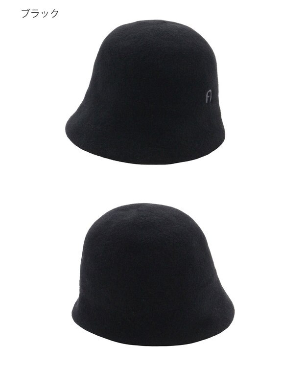 MOONBAT FURLA(フルラ) バスク つば裏ラインクロッシェハット 日本製 ブラック