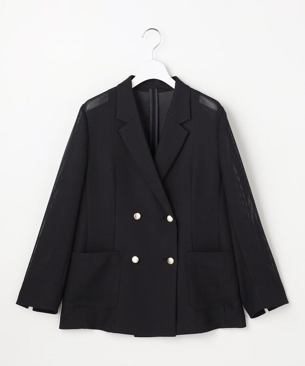 ANY SIS L シアーメッシュ ダブルジャケット ネイビー