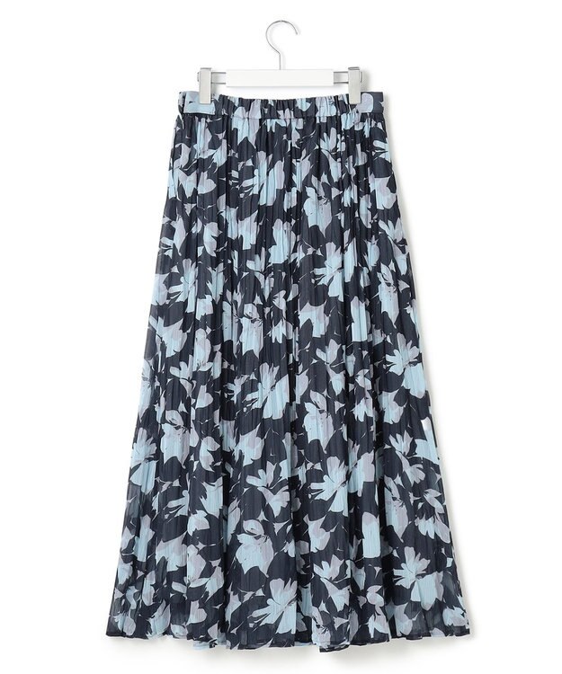 23区 【洗える】Ratti シャドーフラワープリント スカート ネイビープリント