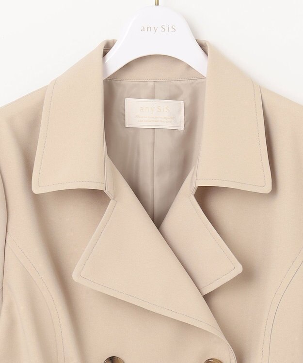 ANY SIS 【洗える】ベーシックハーフ トレンチコート ベージュ