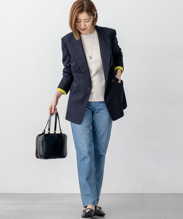 23区 【セットアップ対応】TWサキソニー ダブル ジャケット ネイビー系