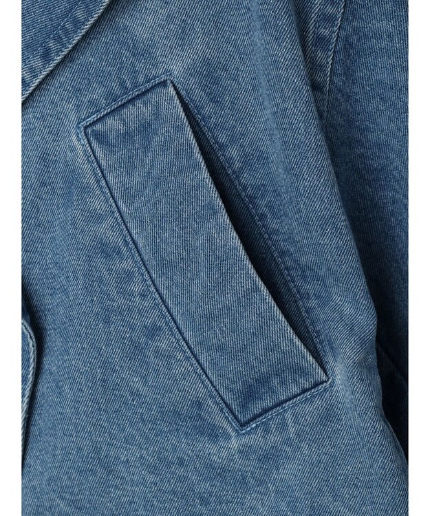 earth music&ecology ビッグカラーショートジャケット Light Indigo