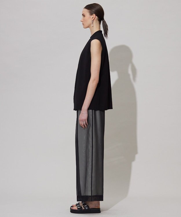 ICB 【接触冷感・UVカット・洗える】 T/Rドライリネン ジレ ブラック系