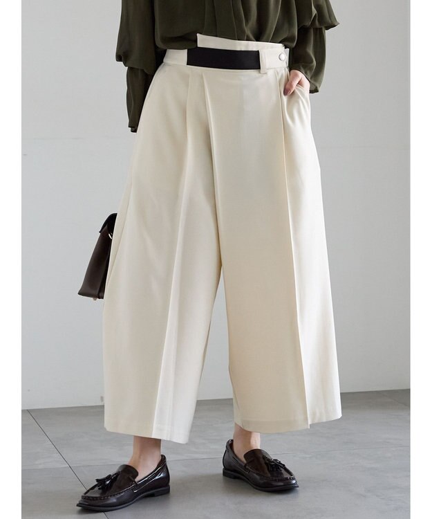 Te chichi アシメクロップドパンツ オフホワイト