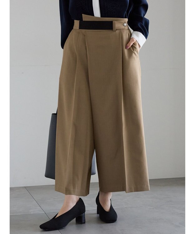 Te chichi アシメクロップドパンツ ブラウン