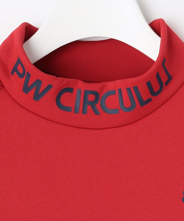 PW CIRCULUS 【WOMEN】【ストレッチ/軽量】バックロゴ 長袖 モックネック シャツ レッド系