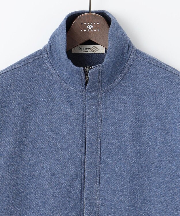 JOSEPH ABBOUD MOUNTAIN 【オーガニックコットン使用/ 柔らかな肌触り】 ハイネックジップ ブルゾン ブルー系