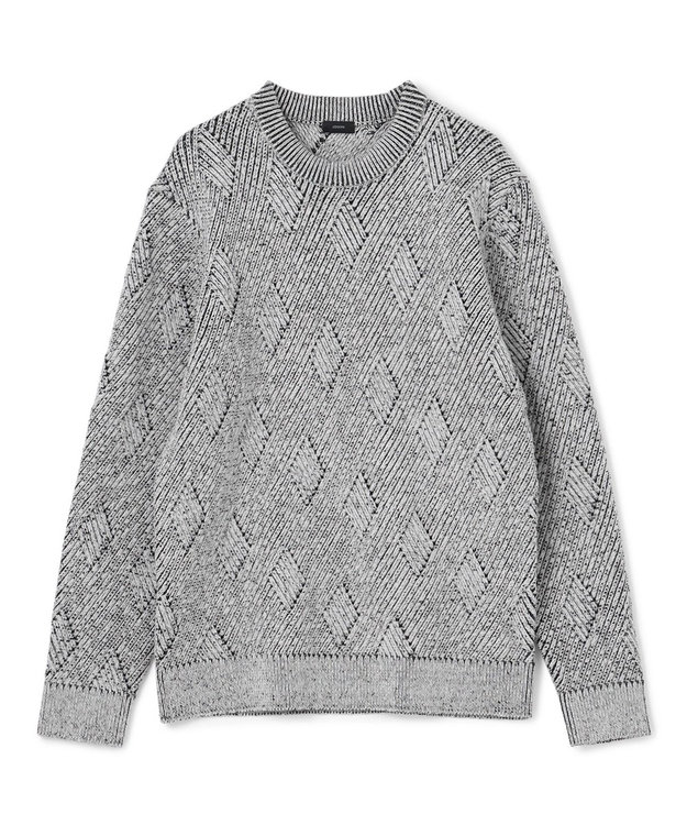 JOSEPH HOMME エコタック　クルーネックニット ライトグレー系