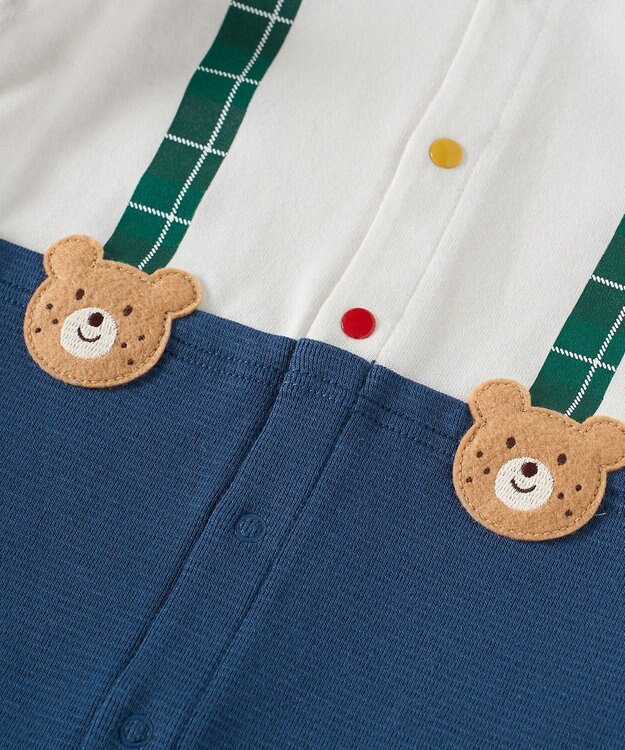 MIKI HOUSE HOT BISCUITS 【70-80cm】ビーンズサスペンダーカバーオール マルチカラー