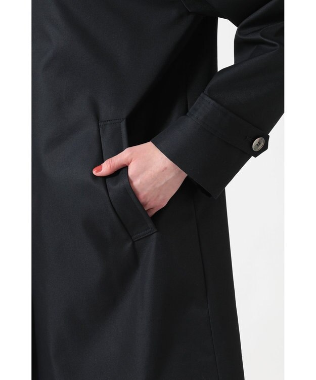 DAKS コットンシャンブレー ギャバジン オフショルダーコート ネイビー