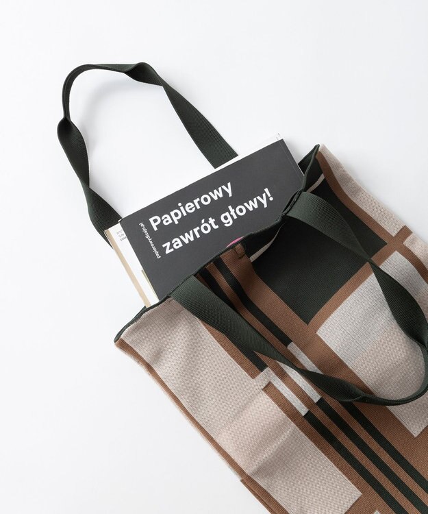 TRICOTE ブロックチェックトートバッグ【軽くて丈夫・A4対応】 48KHAKI