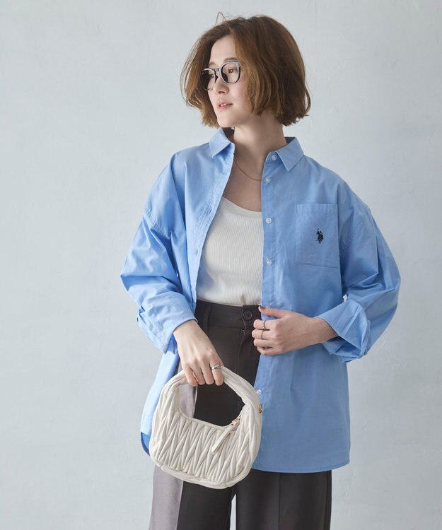 WEGO 【26年春新色登場★】USPOLOBIGシャツ ブルー