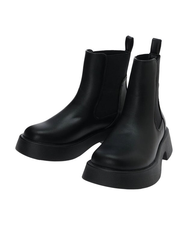 Green Parks ＲＵＰＩＳ．厚底サイドゴアブーツ Black