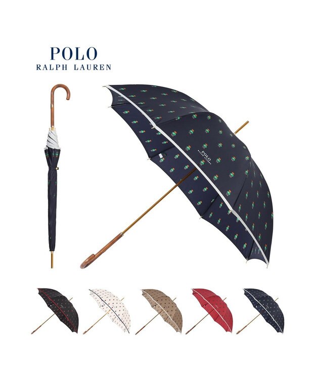 MOONBAT POLO RALPH LAUREN 長傘 FLAG BEAR ツイル ネイビーブルー