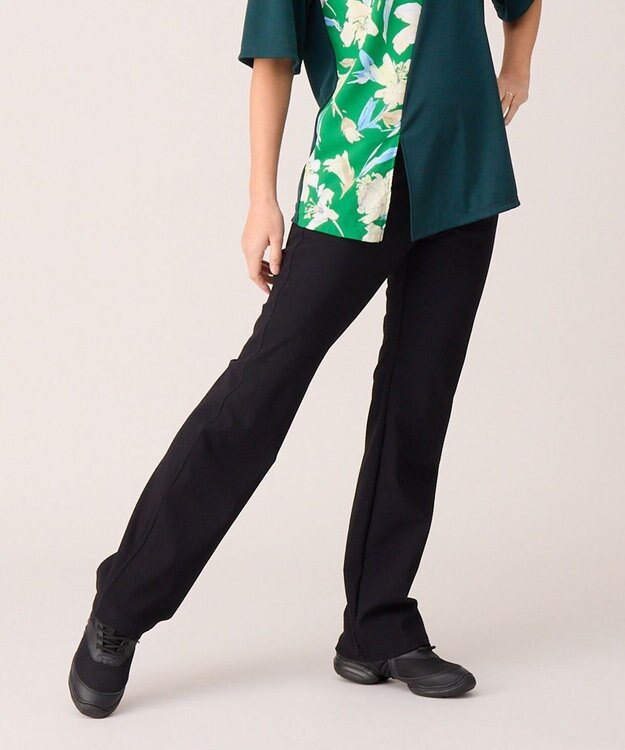 Chacott マイクロリブブーツカットパンツ ブラック