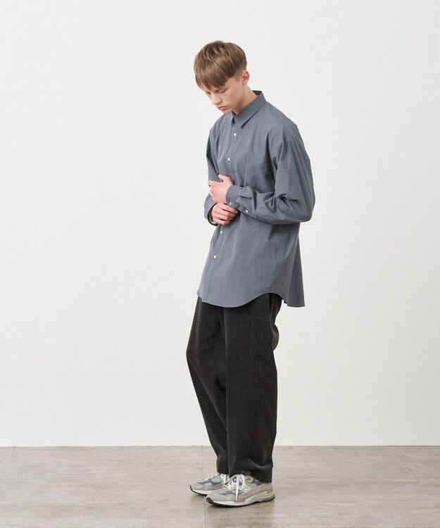 ATON SUVIN CORDUROY | イージーワイドパンツ - UNISEX CHARCOAL GRAY