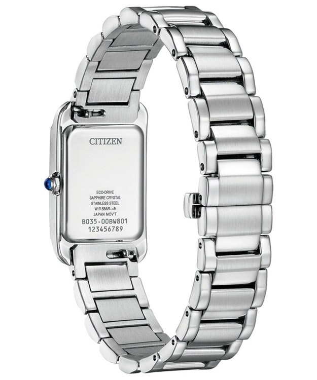 CITIZEN 【人気の長角ケース】電池交換不要の光発電エコ・ドライブ ウオッチ EW5620-55A シルバー