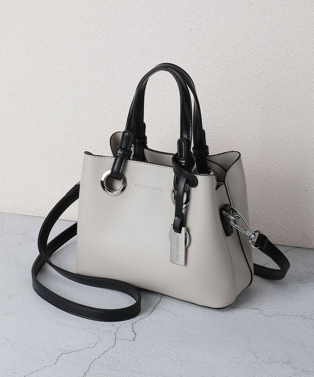 style code 【MERCURYDUO/マーキュリーデュオ】メタルアイレット　ミニショルダーバッグ、ハンドバッグ アイボリー