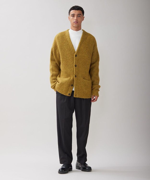 UNFILO MENS 【男女兼用】へアリー ニットカーディガン イエロー