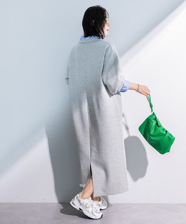 Green Parks ポロ衿ハーフＺＩＰカットワンピース Gray Mixture