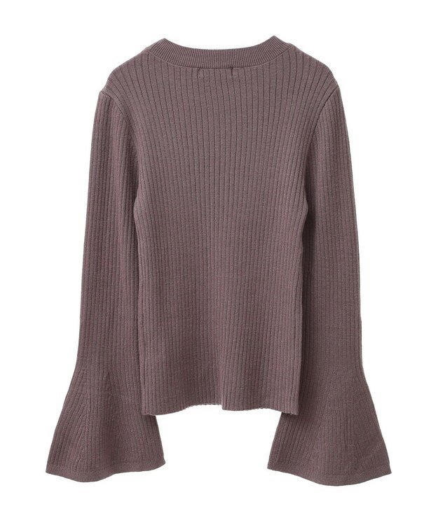 Green Parks ・ｓｗｉｎｇ　ｂｙ　ベルスリーブクルーリブニット Mocha