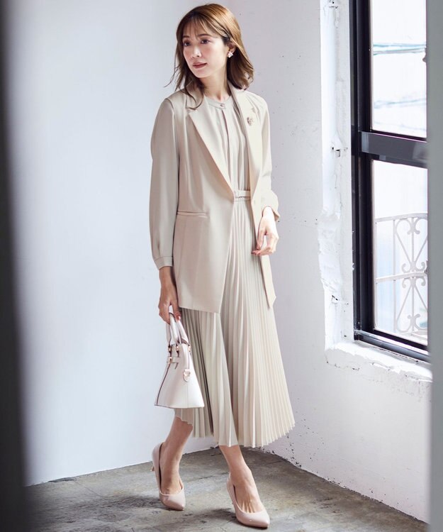 ANY SIS 【洗える】セレモニーダブルクロス ジレ ライトベージュ