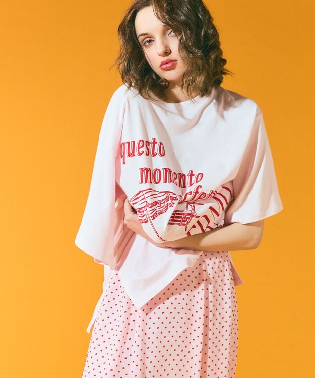 GRACE CONTINENTAL リゾートビーチTシャツ ピンク