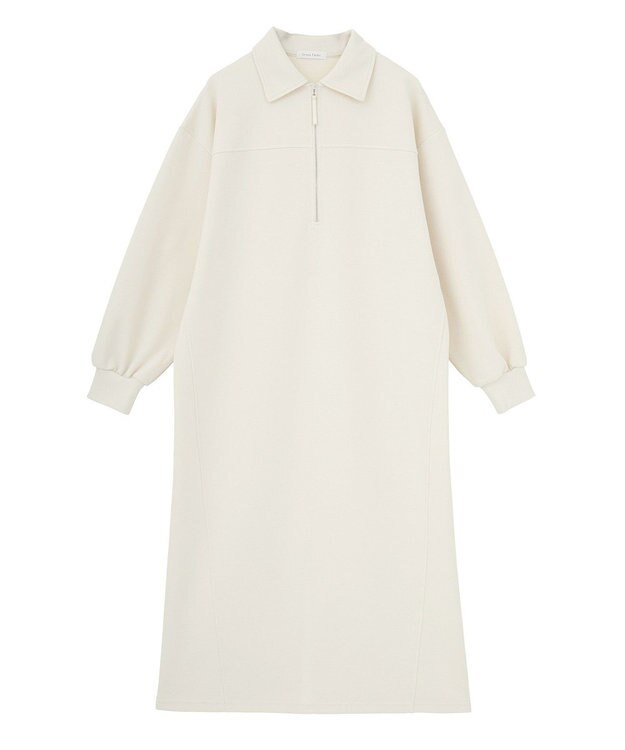 Green Parks ポロ衿ハーフＺＩＰカットワンピース Ivory