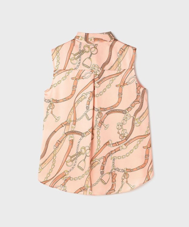 GRACE CONTINENTAL チェーンプリントボウタイブラウス ピンク