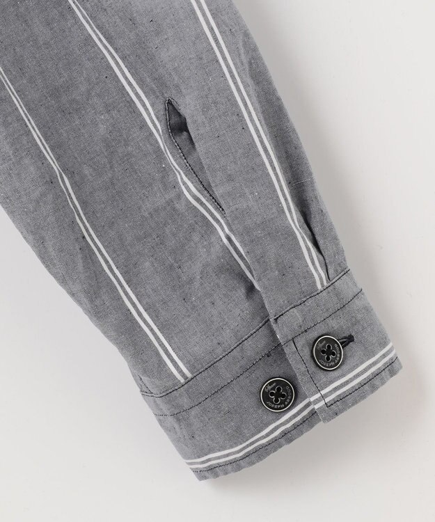 JOSEPH ABBOUD MOUNTAIN 【SPACE／UNISEX】JOE COTTONワイドストライプ シャツ ネイビー系2