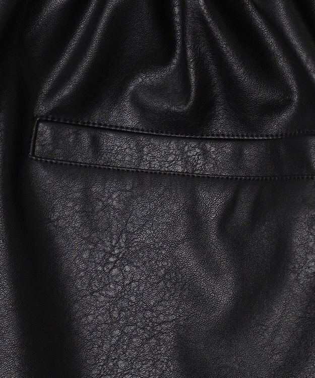 WEGO ヴィンテージライクPUショートパンツ ブラック