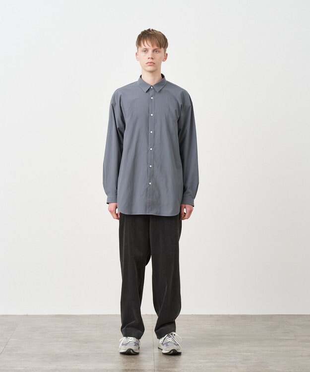 ATON SUVIN CORDUROY | イージーワイドパンツ - UNISEX CHARCOAL GRAY