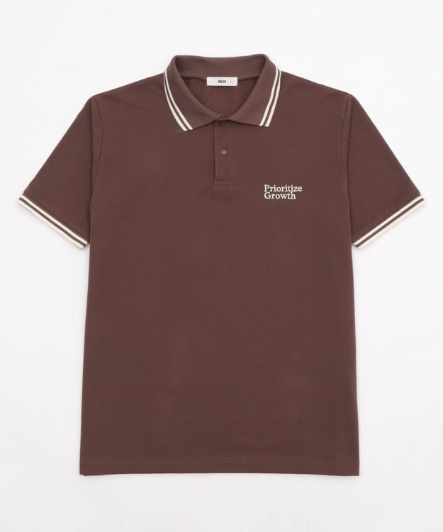 WEGO 【ユニセックス着用ITEM/MLサイズ展開】ワンポイント刺繍カノコポロ（SS） ブラウン