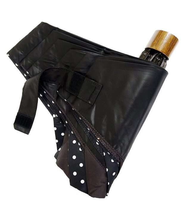 +RING 【プラスリング】【数量限定】【遮光/99%以上】レディース向け 晴雨兼用（折） BLK-DOT T943 黒