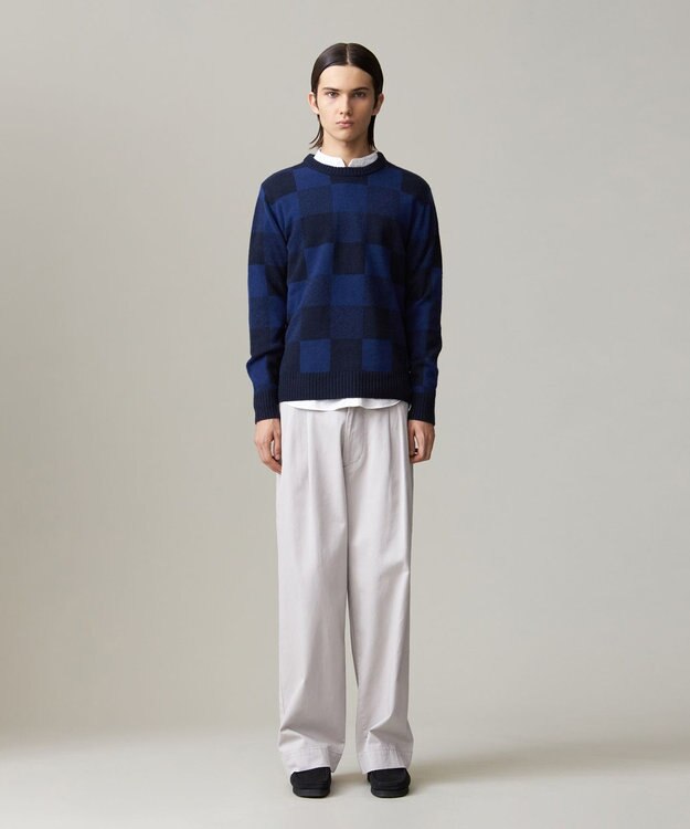 J.PRESS MEN 【Cash Lamb’s Wool】クレイジーパターンニット / クルー ネイビー系7