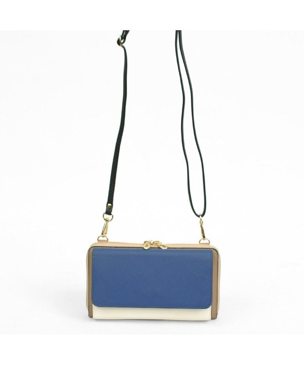 UNBILLION カシュカシュ cachecache / WEB限定カラーコンビウォレットショルダーバッグ ネイビー