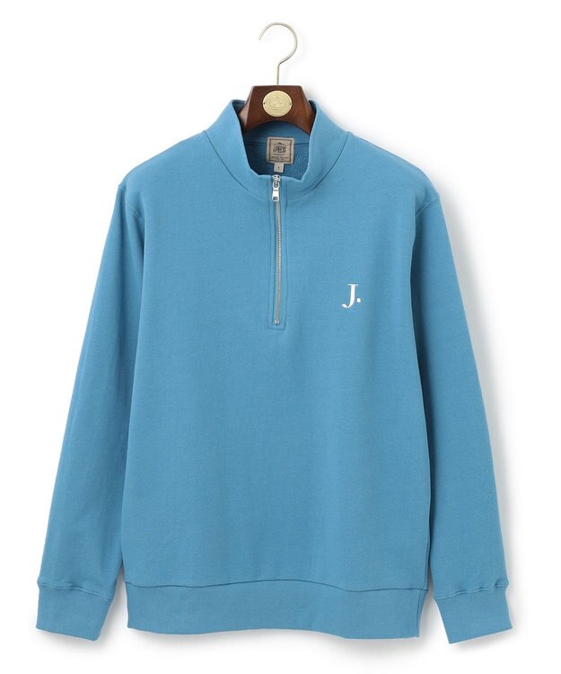 J.PRESS MEN 【WEB限定】J刺繍ハーフジップスウェット ターコイズブルー系