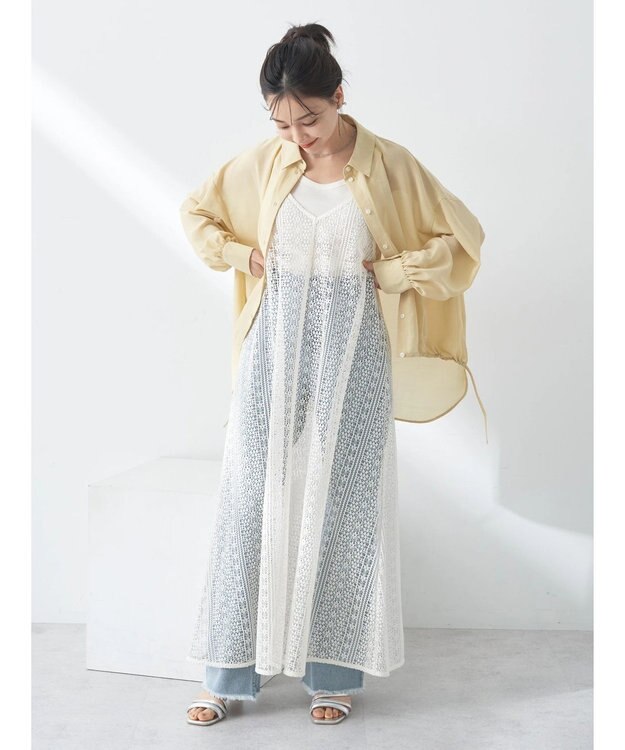 earth music&ecology シアードロストシャツ Yellow