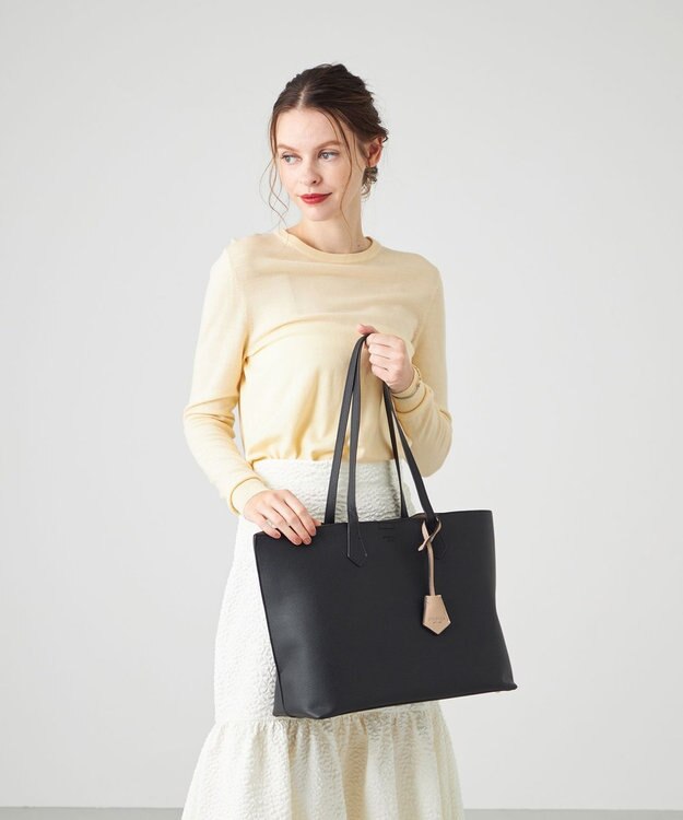 LA BAGAGERIE 【MONICA】バイカラーA4トート ブラック