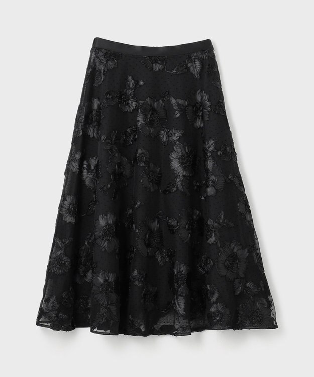 GRACE CONTINENTAL サテンコードスカート ブラック