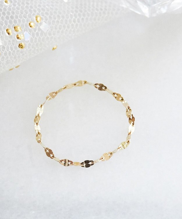 Phoebe 【K10】エクレアチェーンリング　ゴールド 3号/7号/11号/13号　BOX付き ゴールド