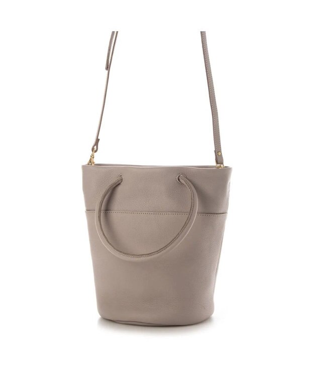 UNBILLION 【テレビ ドラマ着用アイテム】ペルケ perche / 姫路レザー丸手ハンドル2wayバケツバッグ ライトグレー