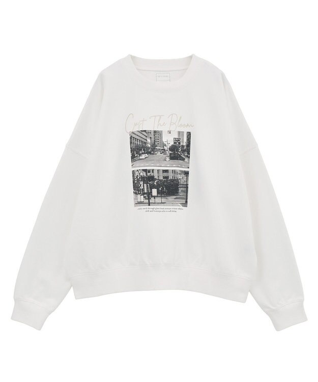 Green Parks オーバーサイズロゴ裏毛プルオーバー Off White