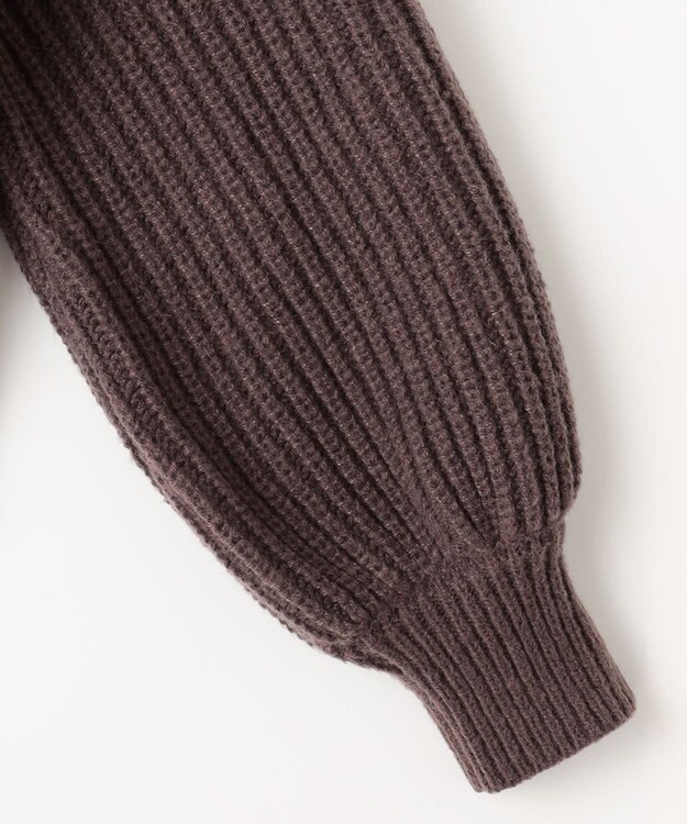 Feroux 【洗える】金釦ケーブル ニット ダークブラウン系