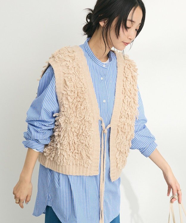 CRAFT STANDARD BOUTIQUE フリンジニットベスト Beige