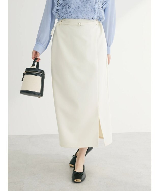Green Parks 〈選べるきれシル〉Ｉラインロング丈スカート Ivory